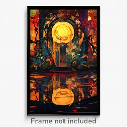 Art Poster - Reflecting Hermitage (Psychedelic Trippy Weird 11x17 Cartoon Print)