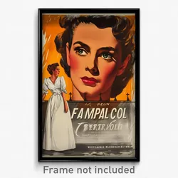 French Movie Poster - Man Feeling Awe, Shadowy White Dress (France Art Print)