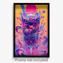 Art Poster - Deadly Boba Tea (Psychedelic Trippy Weird 11x17 Print)
