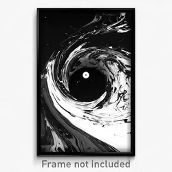 Art Poster - Simplistic Black Hole (Psychedelic Trippy Weird 11x17 Print)