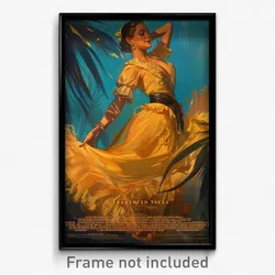 Spanish Movie Poster - Girl Feeling Greed, Awesome Frilled Dress (Art Print)