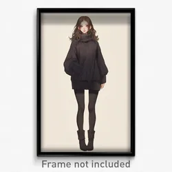 Art Poster - Woman Feeling Scorn Wearing Warm Grey Legwear (Art Print)