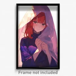 Anime Art Poster - Girls Feeling Remorse Wearing Heady Veil