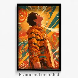 Thai Movie Poster - Man Feeling Aversion, Striped Orange Hoodie (Art Print)