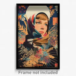 Icelandic Movie Poster - Girl Feeling Caring, Feminine Multicolored Scarf