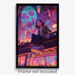 Art Poster - Dangerous Record Store (Psychedelic Trippy Weird 11x17 Print)