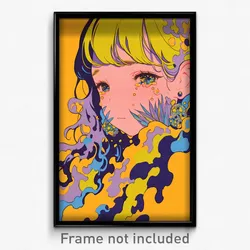 Movie Art Poster - Girl Feeling Shame, Taut Feather Earrings (Retro Film Print)