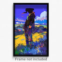 Art Poster - Starry Pasture (Psychedelic Trippy Weird 11x17 Print)