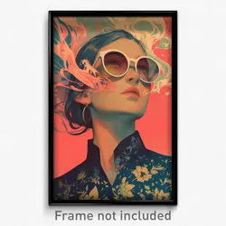 Greek Movie Poster - Woman Feeling Calm, Urban White Framed Eyewear (Art Print)