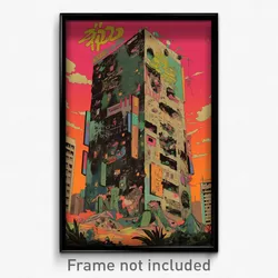 German Movie Poster - Damaged Hotel (Germany Psychedelic Art Retro Film Print)
