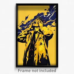 Spanish Movie Poster - Man Feeling Hatred, Yellowish Tactical Clothes (Print)
