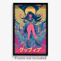 Movie Art Poster - Girl Feeling Desire, Yellowish Asymmetrical Wings (Print)