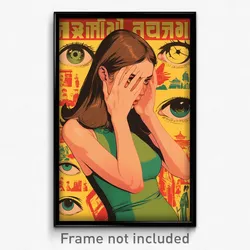Thai Movie Poster - Woman Feeling Anxious, Creative Green Leotard (Art Print)
