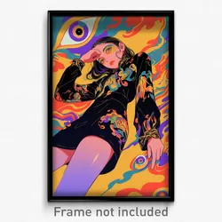 Anime Art Poster - Girl Feeling Epiphany Wearing Modern Gold (Print)
