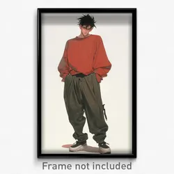 Anime Art Poster - Man Feeling Numb Wearing Hearty Baggy Pants (Print)