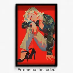 Anime Art Poster - Boy Feeling Tired Wearing Second Hand Stiletto Heels (Print)