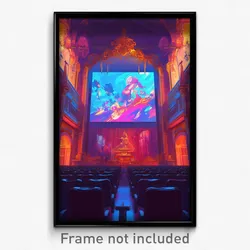 Art Poster - Simple Movie Theatre (Psychedelic Trippy Weird 11x17 Cartoon Print)