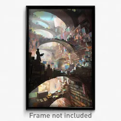 Art Poster - Awesome Book Store (Psychedelic Trippy Weird 11x17 Cartoon Print)