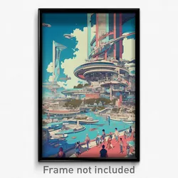 Movie Art Poster - Familiar Modern Architecture (Psychedelic Retro Film Print)