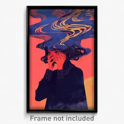 Anime Art Poster - Woman Feeling Fury Wearing Extra Large Popped Collar (Print)