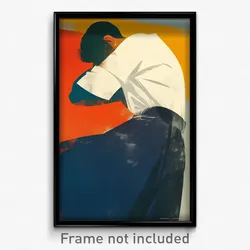 Indonesian Movie Poster - Man Feeling Tired, Simplistic White Sleeves (Print)