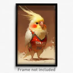 Art Poster - Cockatiel Feeling Triumphant Wearing Disgusted Volleyball Uniform