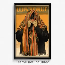 German Movie Poster - Man Feeling Fright, Warm Patterned Clothing (Art Print)