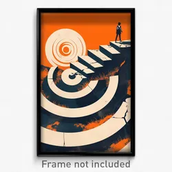 German Movie Poster - Orange Maze (Germany Psychedelic Art Retro Film Print)