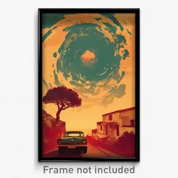 Spanish Movie Poster - Wiry Small Town (Spain Psychedelic Art Retro Film Print)