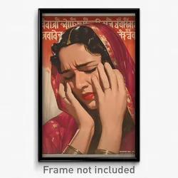 Bollywood Movie Poster - Girl Feeling Frustrated, Radiant White Capelet (Print)