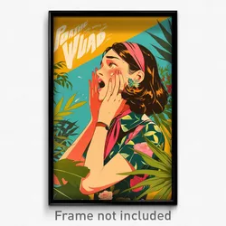 Spanish Movie Poster - Girl Feeling Yawning, Genuine Red Neckerchief (Art Print)