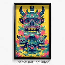 Mexican Movie Poster - Quirky Henge (Mexico Psychedelic Art Retro Film Print)