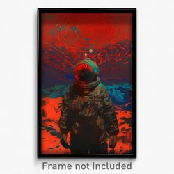 Movie Art Poster - Man Feeling Alienation, Soft Red Ribbon (Retro Film Print)