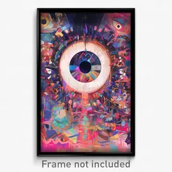 Art Poster - Glitch Art Peephole (Psychedelic Trippy Weird 11x17 Print)