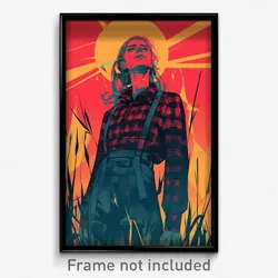 Icelandic Movie Poster - Woman Feeling Puzzled, Outlandish Suspenders (Print)