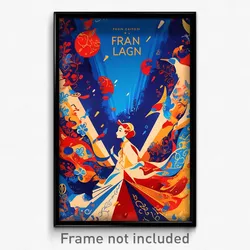 French Movie Poster - Light Blue Lane (France Psychedelic Art Retro Film Print)