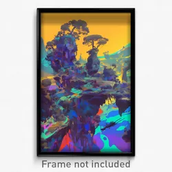 Art Poster - Enormous Promontory (Psychedelic Trippy Weird 11x17 Cartoon Print)
