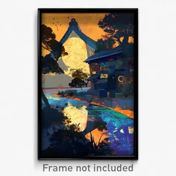 Movie Art Poster - Ancient House (Psychedelic Trippy Retro Cartoon Film Print)