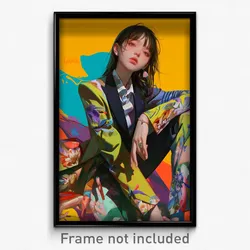 Anime Art Poster - Girl Feeling Enchanted Wearing Lovely Suit Jacket (Print)