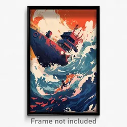 French Movie Poster - Plush Sea Wreck (France Psychedelic Art Retro Film Print)