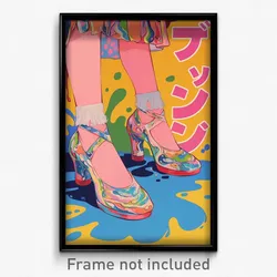 Icelandic Movie Poster - Girl Feeling Homesickness, Flashy Ballet Slippers