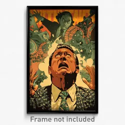 Mexican Movie Poster - Man Feeling Annoyance, Green White Necktie (Art Print)