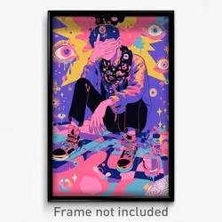 Art Poster - Man Feeling Cynicism Wearing Second Hand Pink Legwear (Art Print)