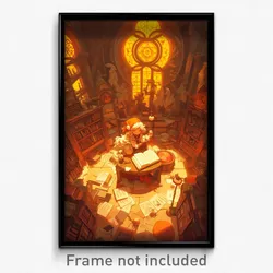 Art Poster - Fluffy Scriptorium (Psychedelic Trippy Weird 11x17 Print)