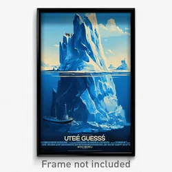 French Movie Poster - Gigantic Iceberg (France Psychedelic Art Retro Film Print)