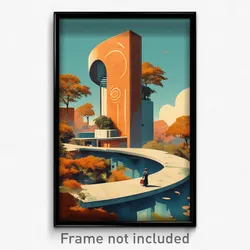 Movie Art Poster - Unknown Swedish Architecture (Psychedelic Retro Film Print)