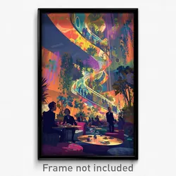 Art Poster - Memorable Hotel Lobby (Psychedelic Trippy Weird 11x17 Print)