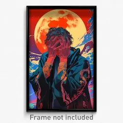 Movie Art Poster - Man Feeling Grief Wearing Warlike Headband (Retro Film Print)