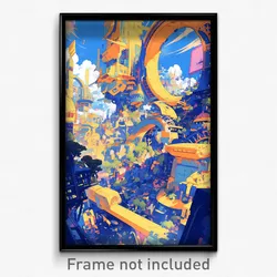 Art Poster - Remarkable City (Psychedelic Trippy Weird 11x17 Print)