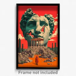 Greek Movie Poster - Dreary Roman Architecture (Greece Retro Film Art Print)
